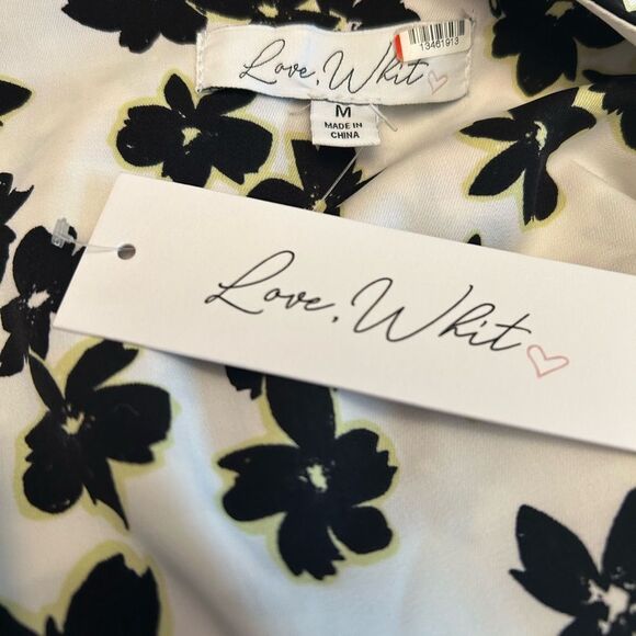 Love, Whit by Whitney Port Floral Wrap Midi Dress Size Medium NWT - Picture 8 of 8